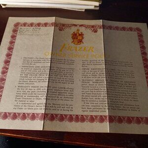 Vintage 1949 Frazer  Owners Service Policy
